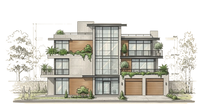 Renovated Building Elevation